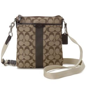 Coach Signature Stripe North South Swingpack